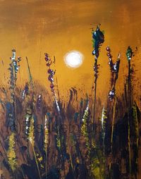 Sonnenuntergang Herbst 15x20 cm Sperrholz 2023